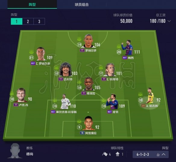 《FIFA OL4》阵容怎么搭配？180工资阵容推荐 1