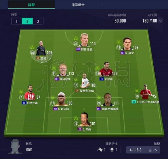 《FIFA OL4》阵容怎么搭配？180工资阵容推荐 3