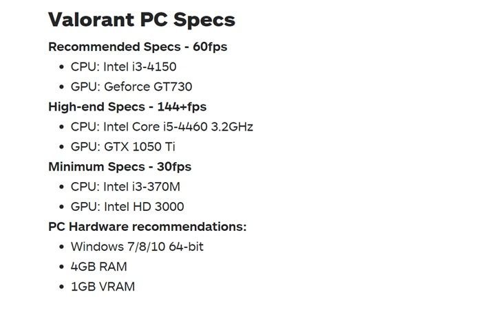 拳头FPS游戏Valorant配置要求是什么 拳头FPS游戏Valorant配置要求详情 1